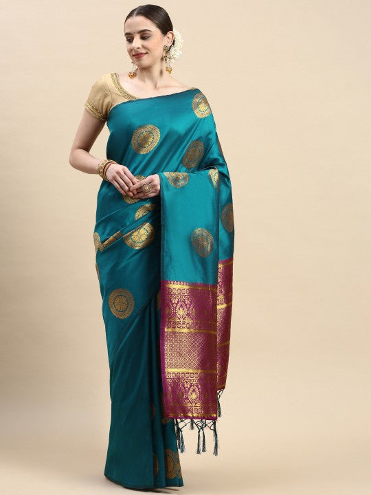 Woven Design Ethnic Motifs Zari Pure Silk Banarasi Saree