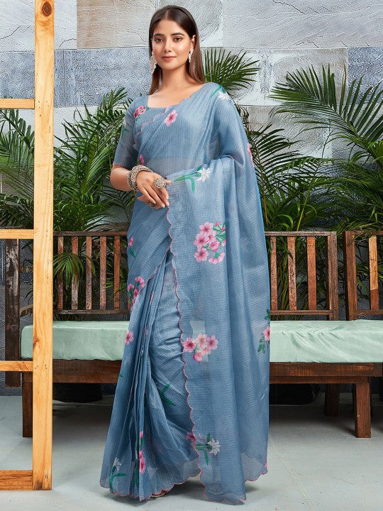 Floral Silk Cotton Ready to Wear Kota Saree