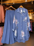 Pure Cotton Floral Coordsets - BLUE