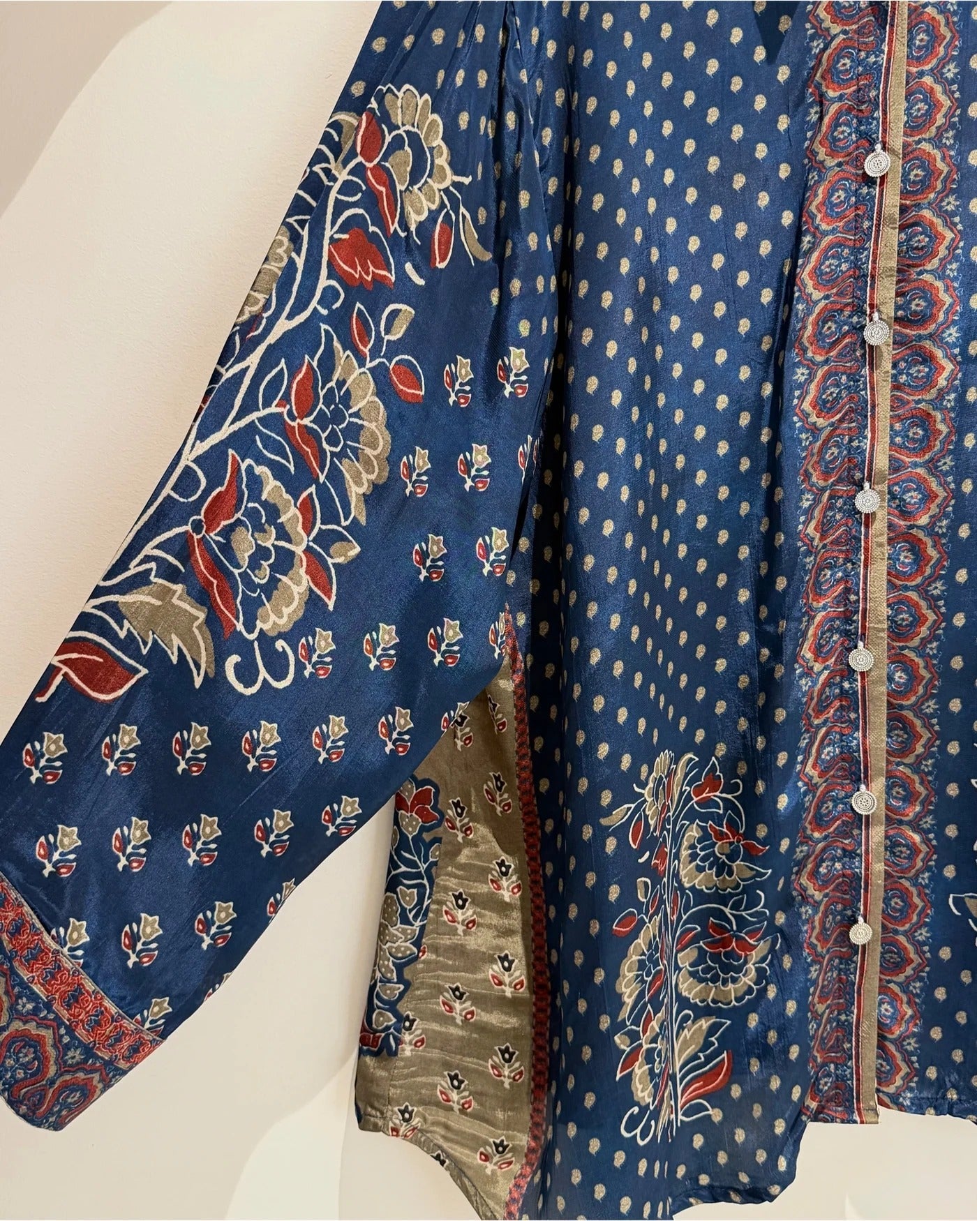 Soft Shirt with beautiful floral and ethnic prints - BLUE