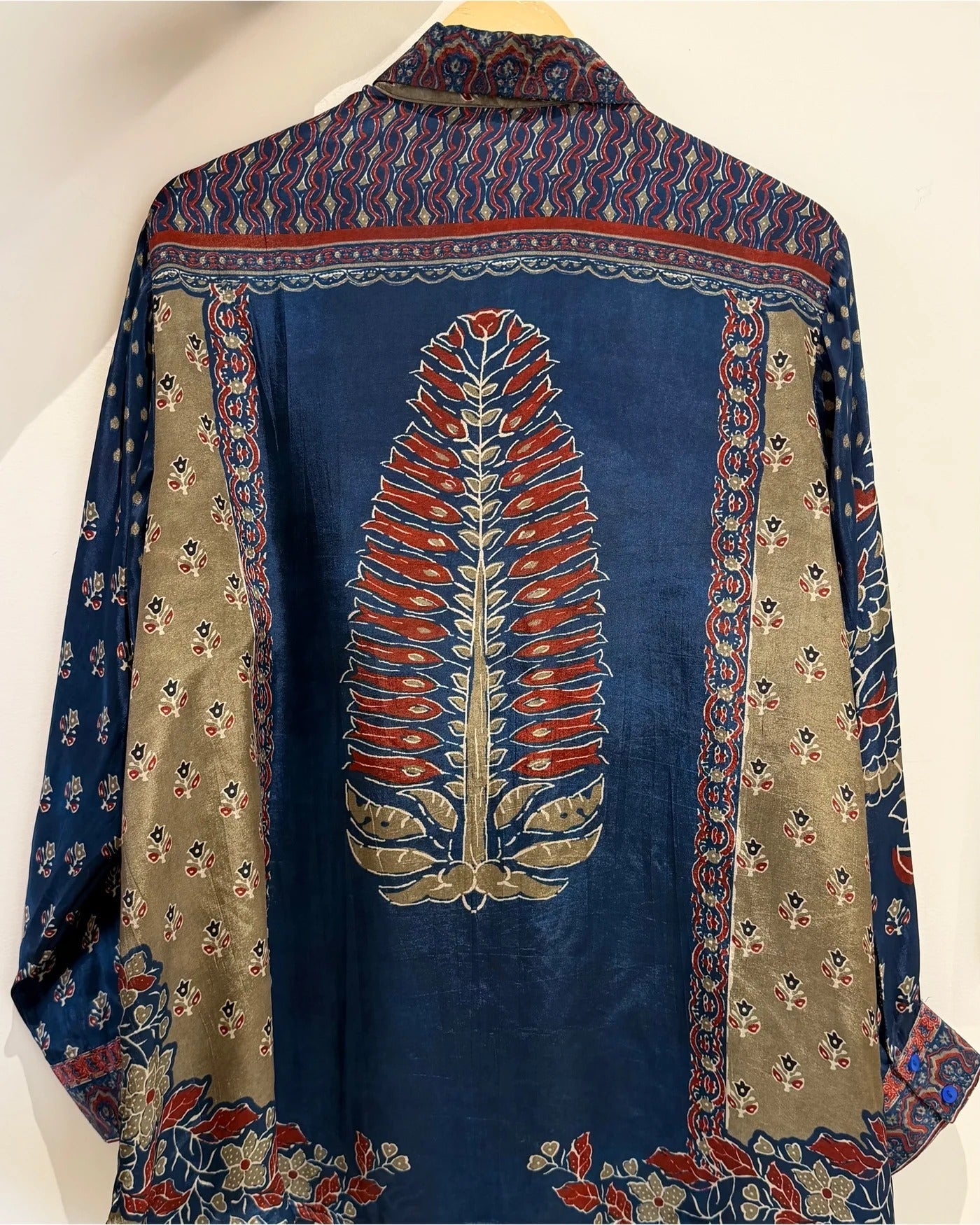 Soft Shirt with beautiful floral and ethnic prints - BLUE