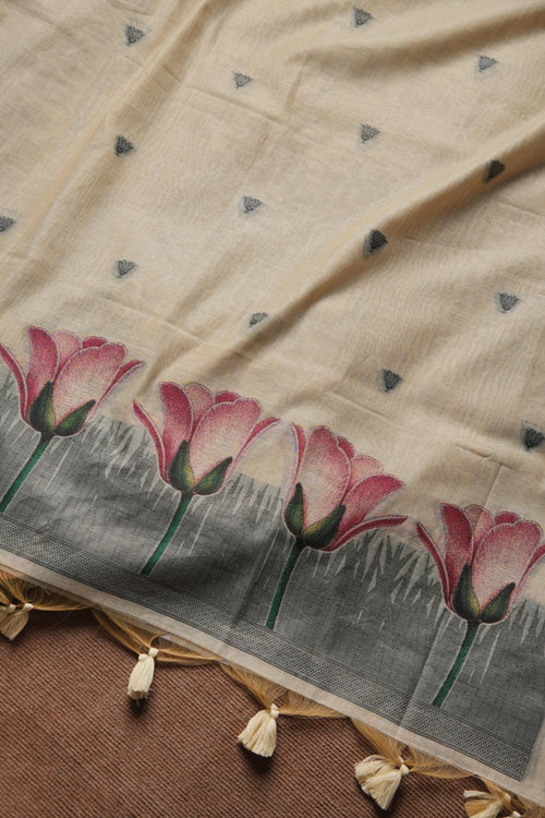 Chandni Lotus Pure Linen Suit - CHIKU