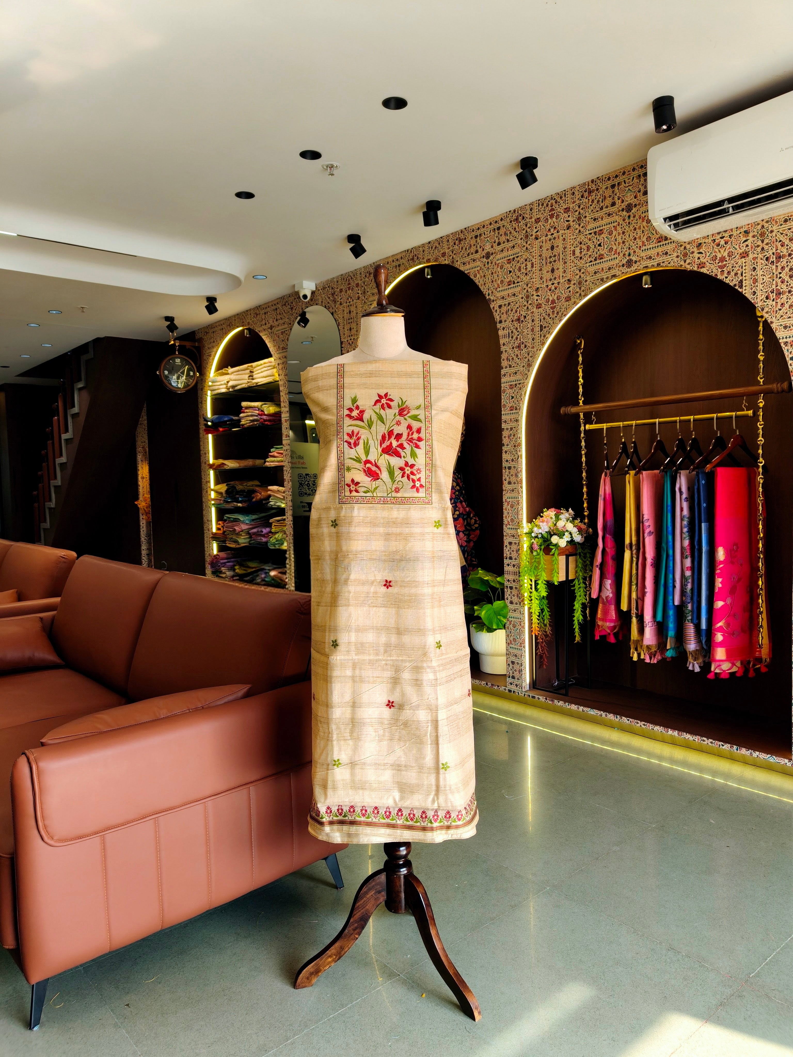 Gicha Cotton Floral Unstitched Suit- Chiku