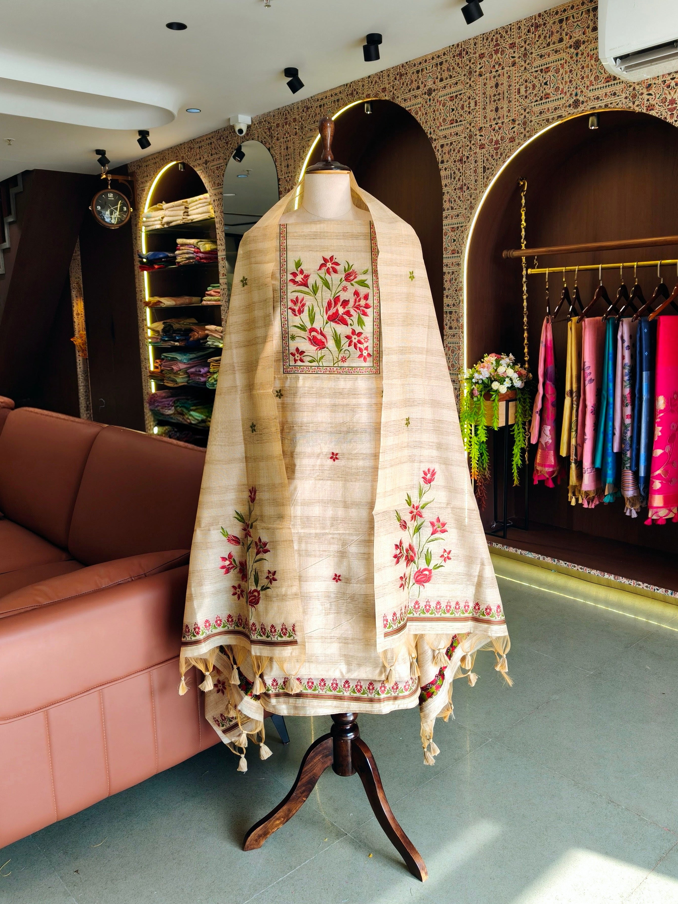 Gicha Cotton Floral Unstitched Suit- Chiku