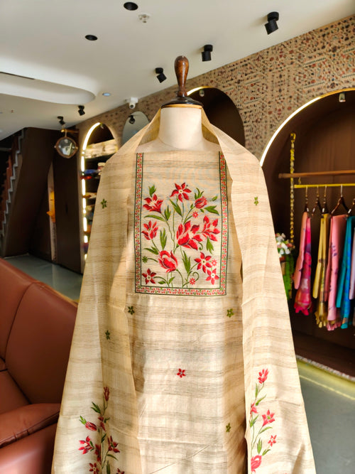 Gicha Cotton Floral Unstitched Suit- Chiku