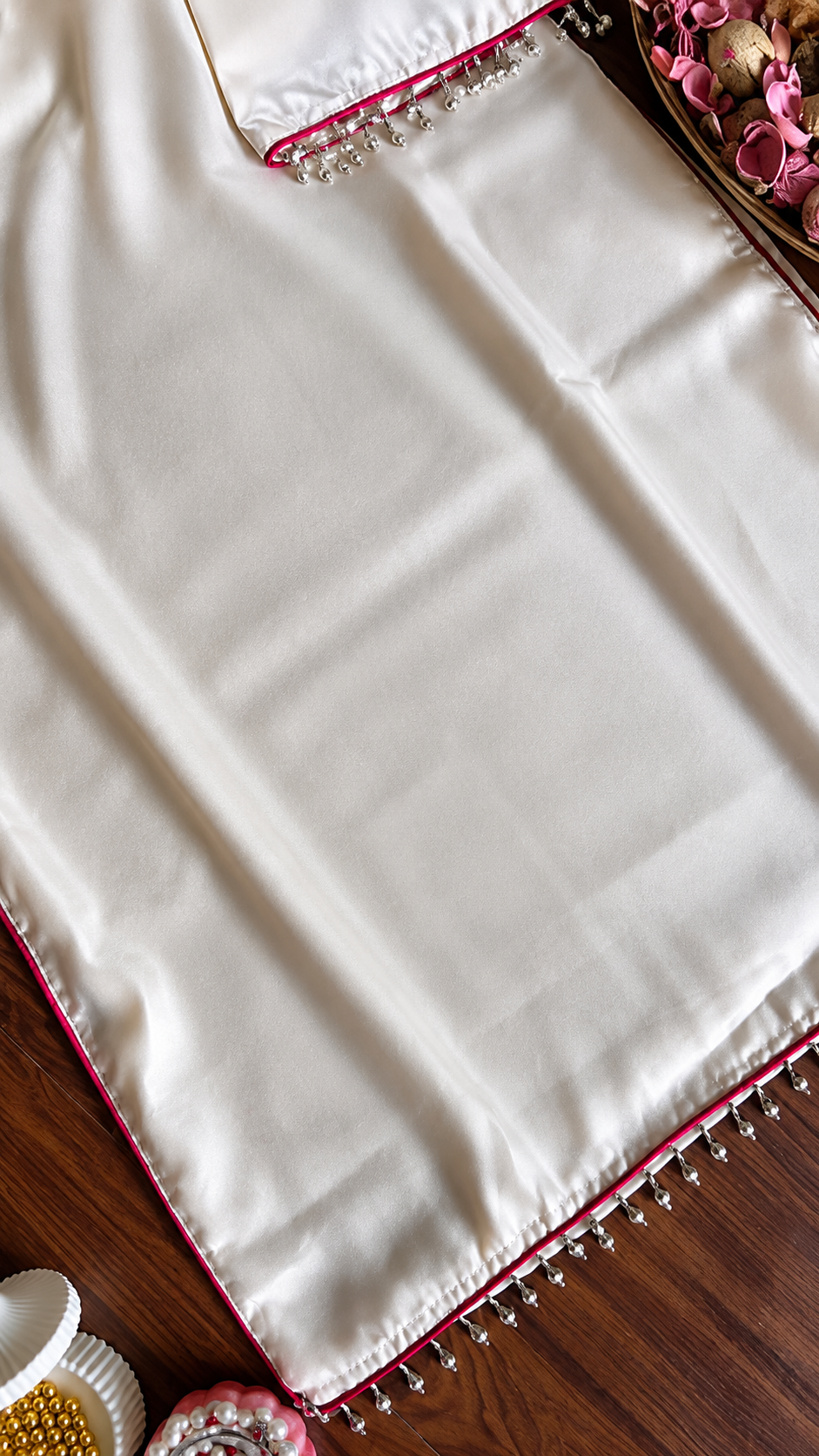 Royal Ivory & Fuchsia Mirror Embroidered Suit Set