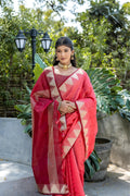 Tussar Raw Silk Weaving Saree - GAJARI
