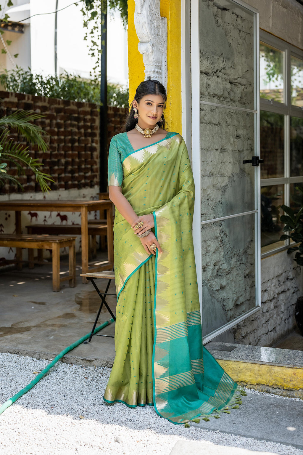 Tussar Raw Silk Weaving Saree - PISTA