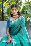 Tussar Raw Silk Weaving Saree - FIROZI