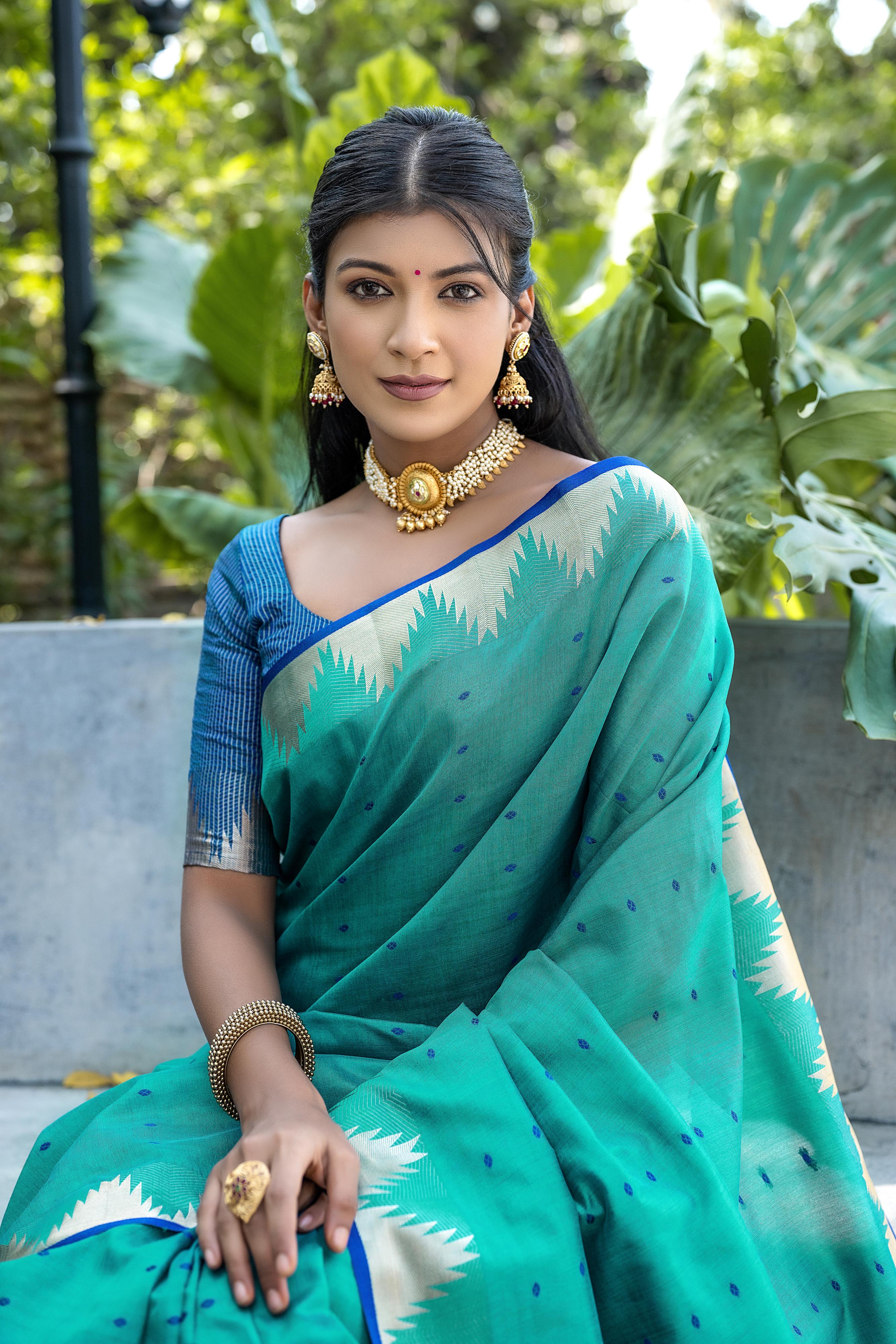 Tussar Raw Silk Weaving Saree - FIROZI