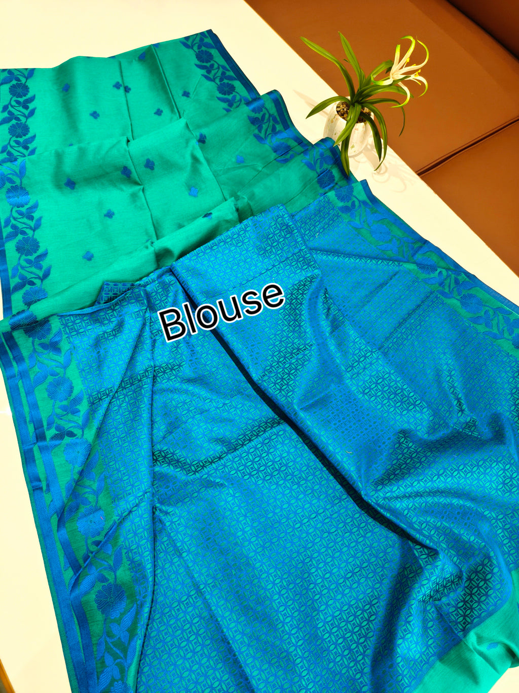 Tussar Raw Silk Floral Weaving Saree - FIROZI