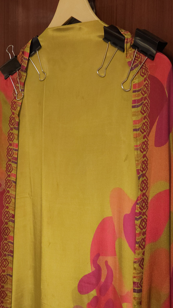 Pure Crepe Suit with Chinon Dupatta-Yelow