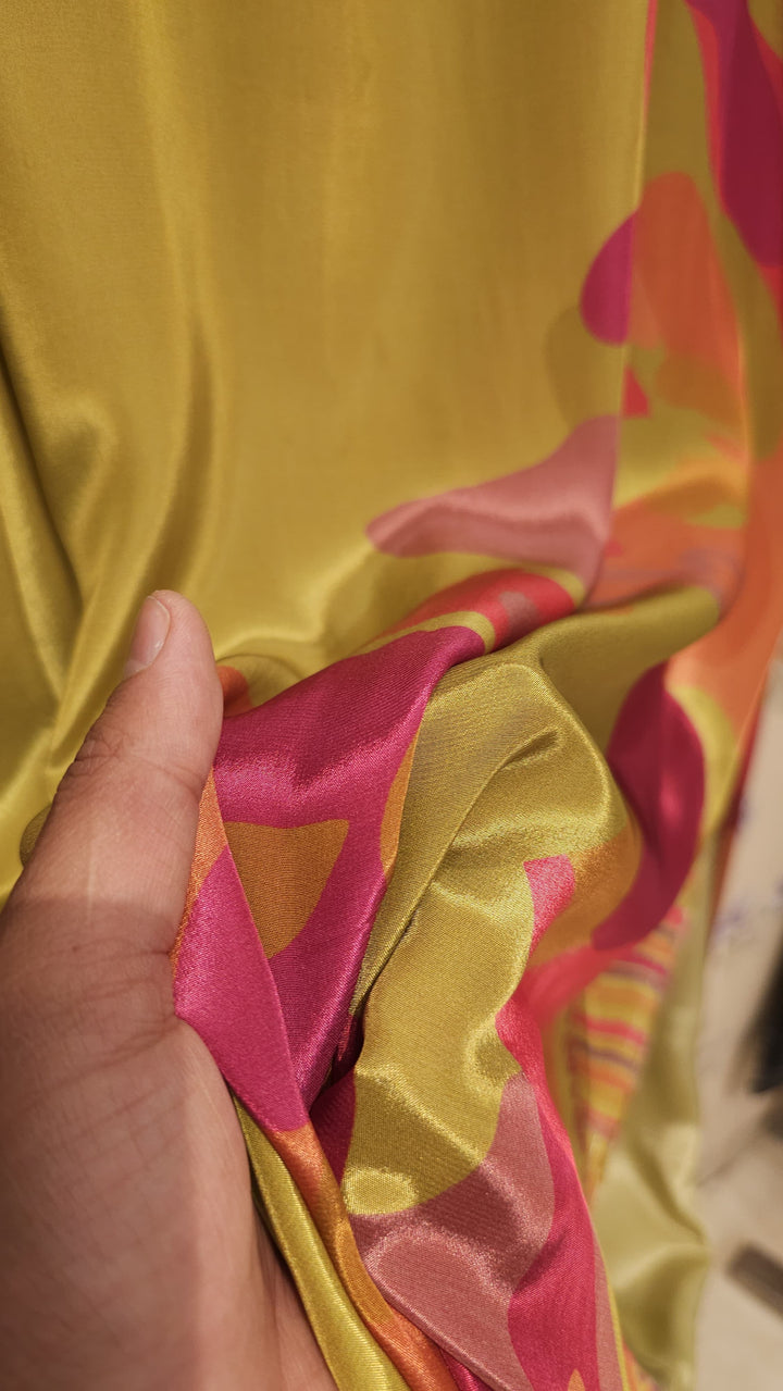 Pure Crepe Suit with Chinon Dupatta-Yelow