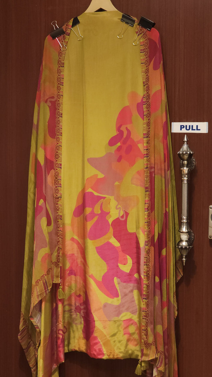 Pure Crepe Suit with Chinon Dupatta-Yelow