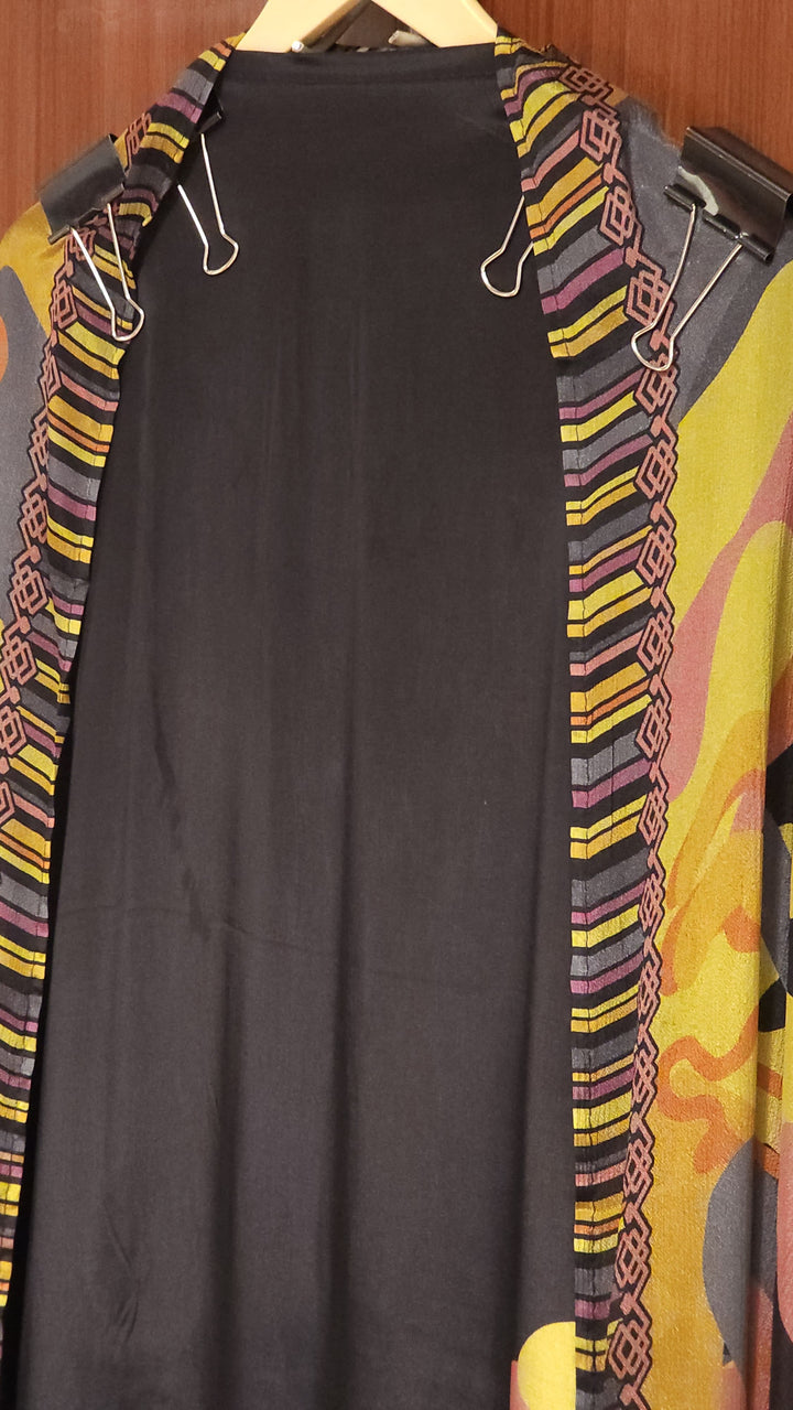 Pure Crepe Suit with Chinon Dupatta-Black