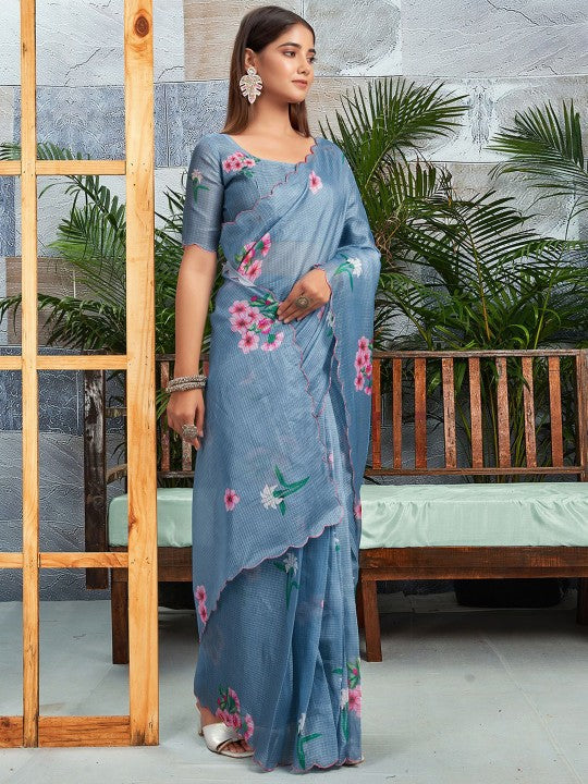 Floral Silk Cotton Ready to Wear Kota Saree