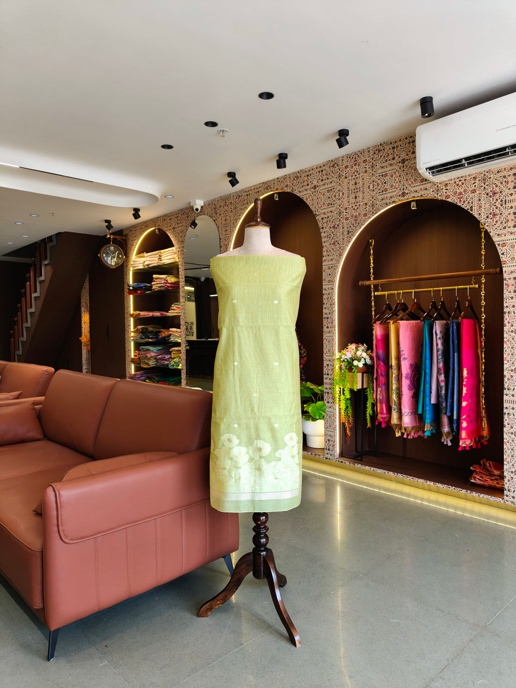 Premium Muga Cotton Unstitched Suit- PISTA