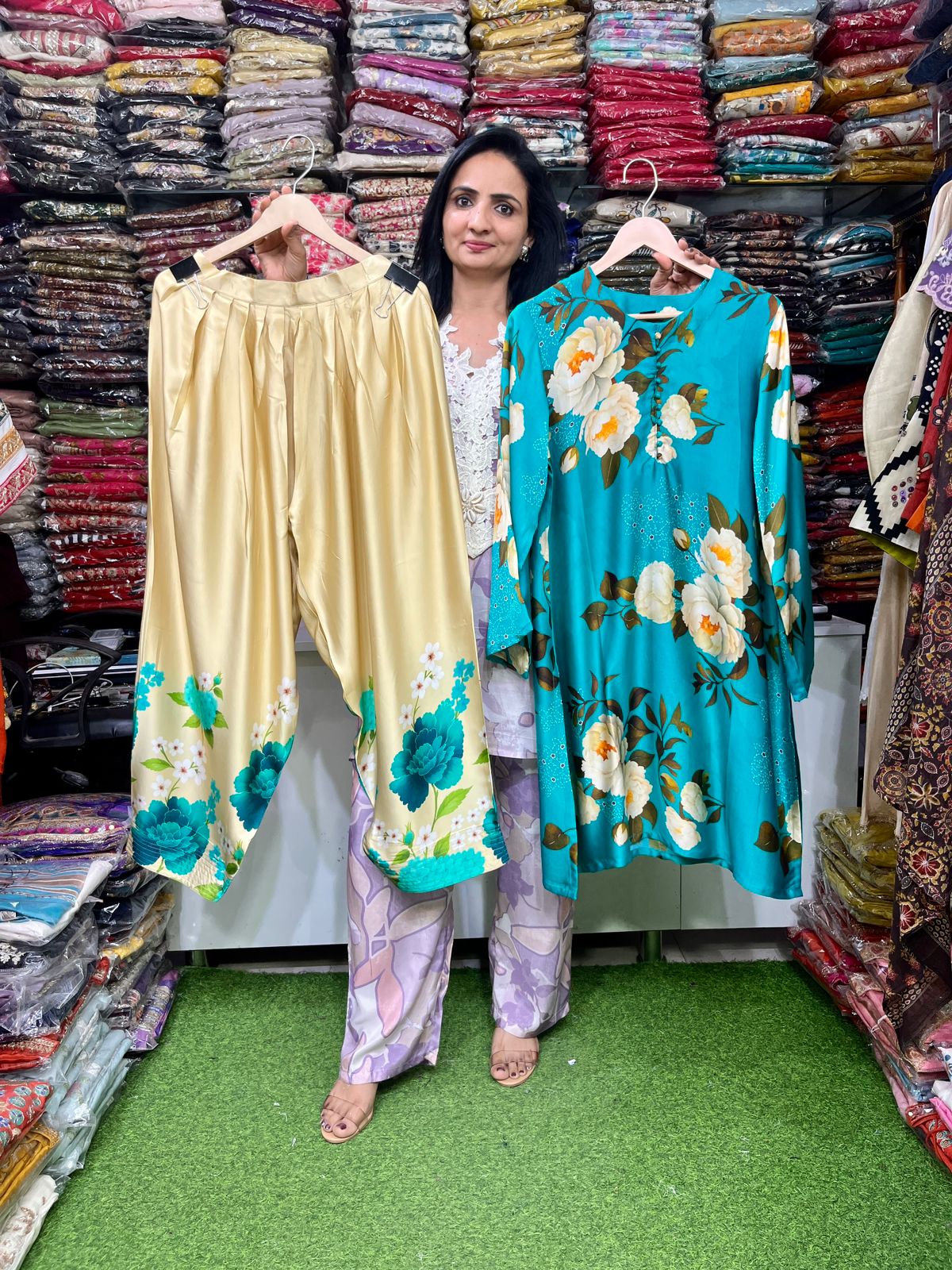 Pure Crape Designer Farsi Co-ordset