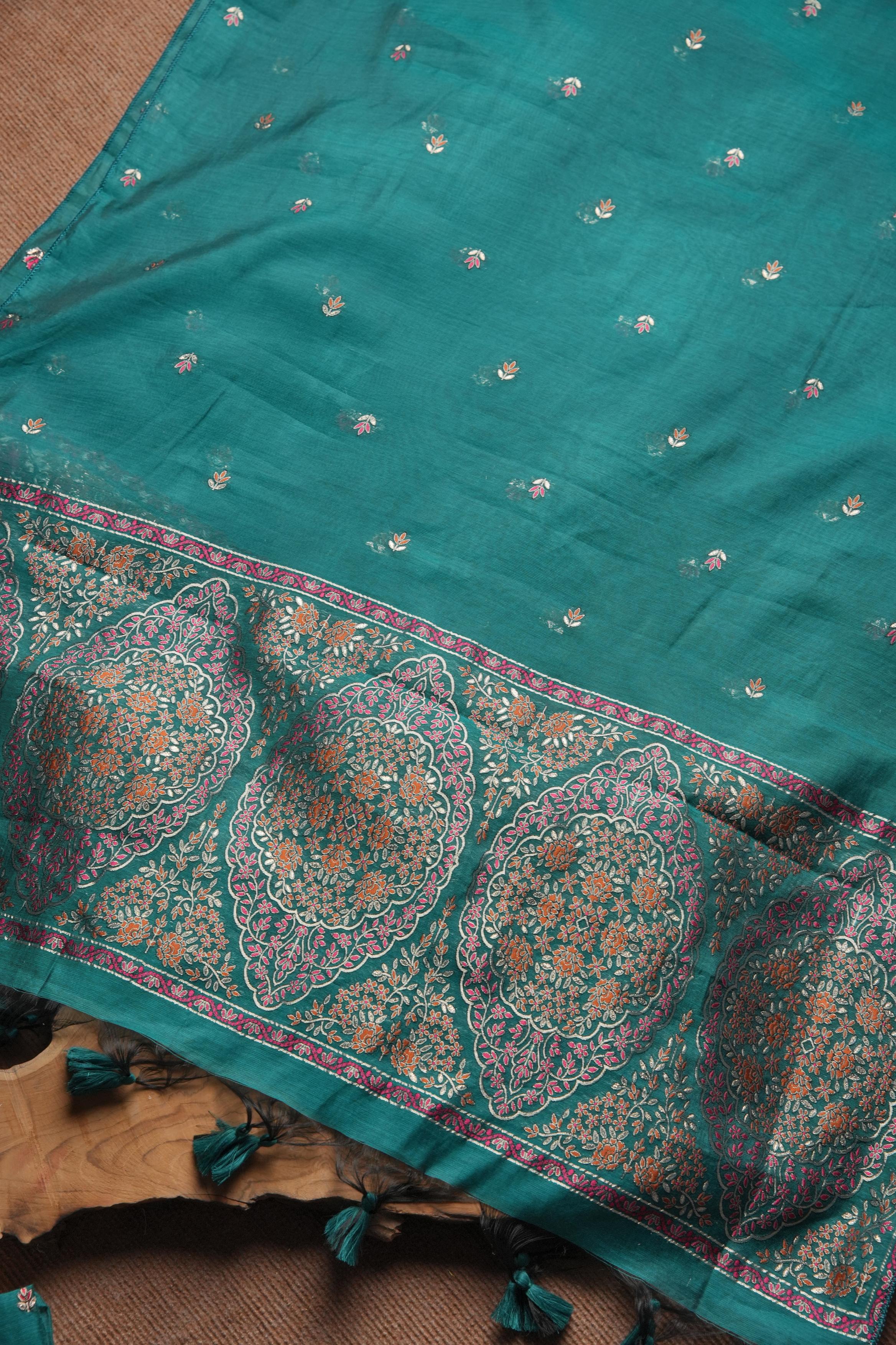 Linen Cotton Kashmiri Art Unstitched Suit- RAMA