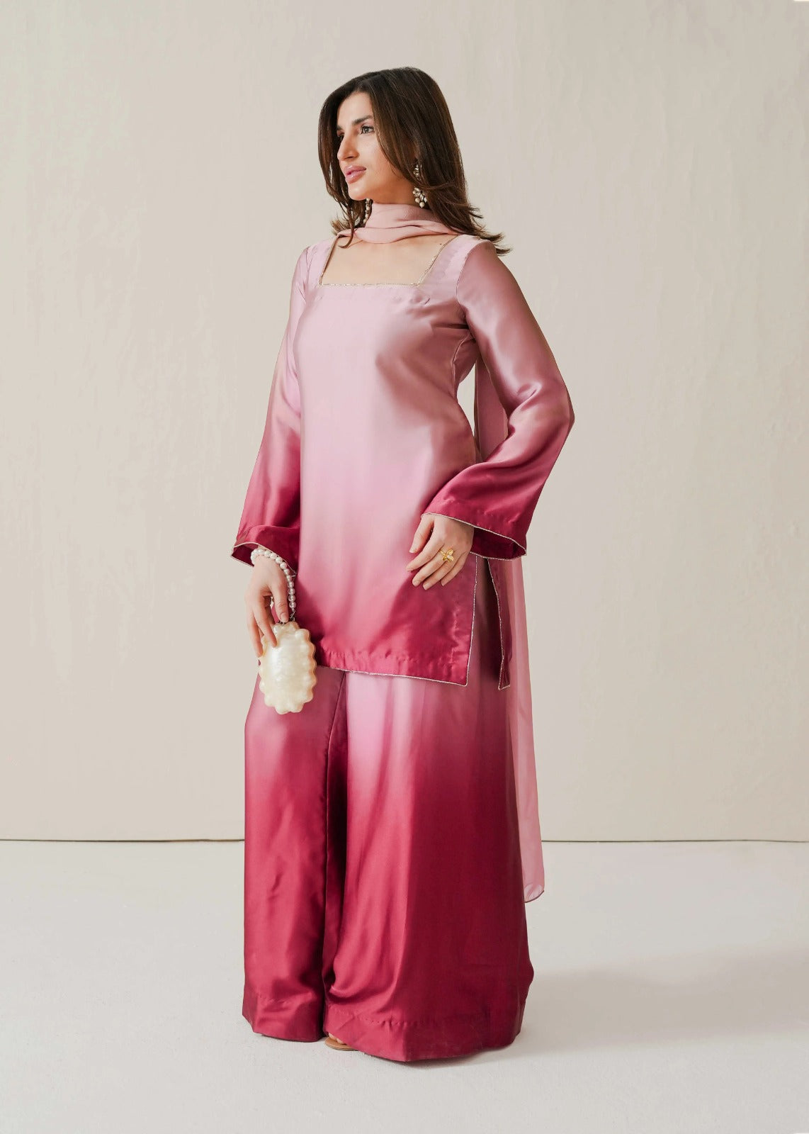 Blush Fade Crafted in Lluxurious Armani Satin