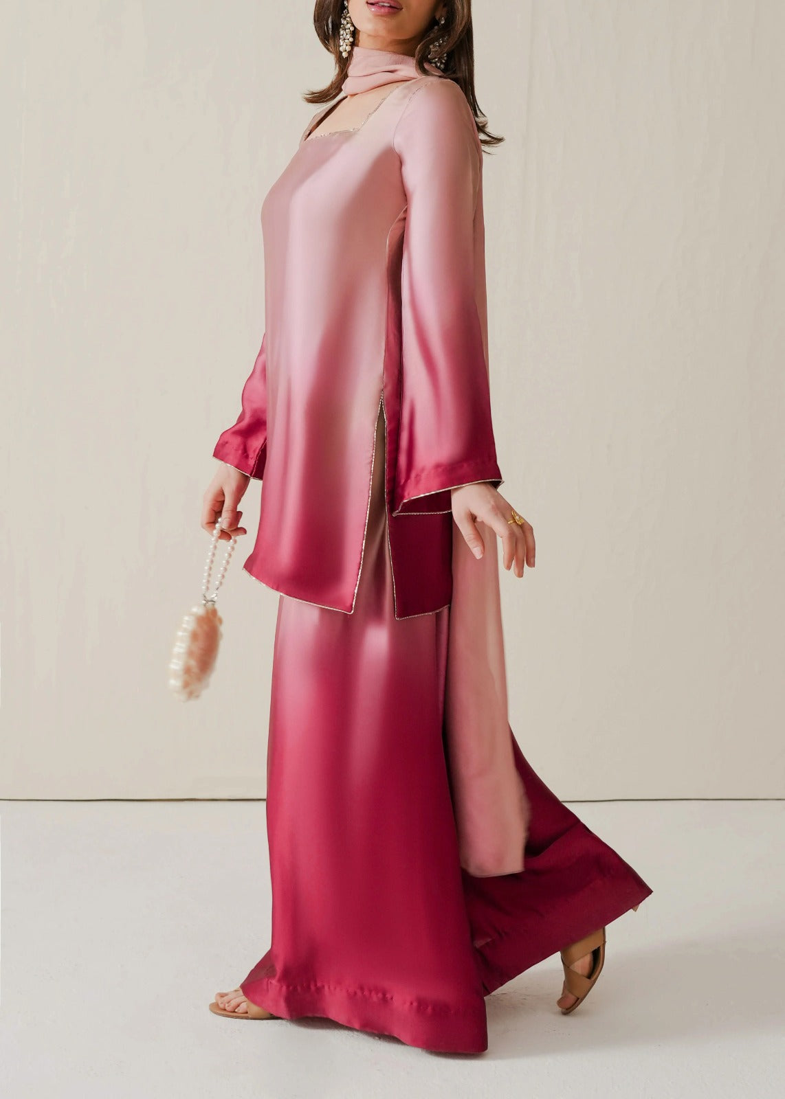 Blush Fade Crafted in Lluxurious Armani Satin