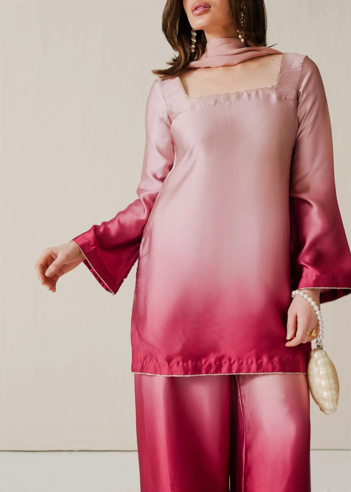 Blush Fade Crafted in Lluxurious Armani Satin