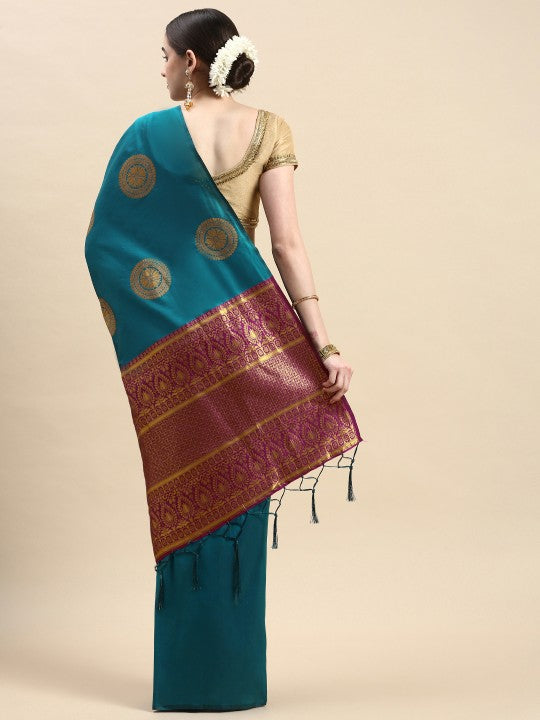 Woven Design Ethnic Motifs Zari Pure Silk Banarasi Saree