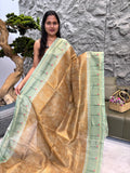 Soft Crush Kota Saree With Shades Pattern - CHIKU