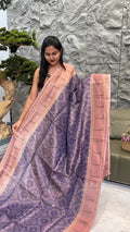 Soft Crush Kota Saree With Shades Pattern - LAVENDER