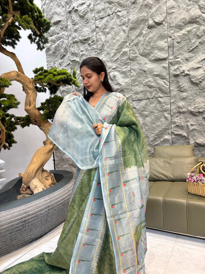 Soft Crush Kota Saree With Shades Pattern - PISTA