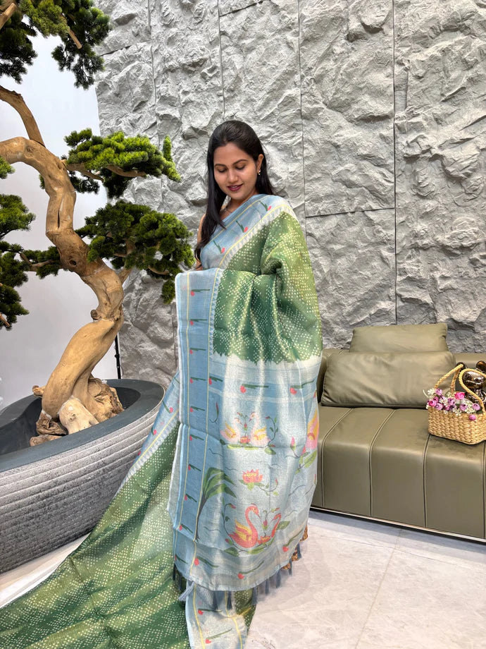 Soft Crush Kota Saree With Shades Pattern - PISTA