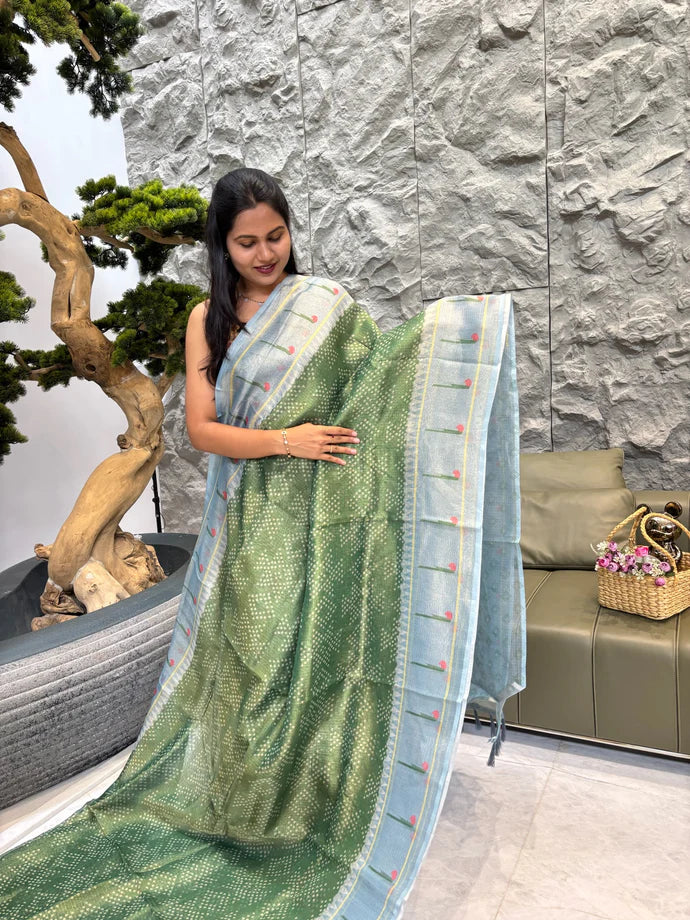Soft Crush Kota Saree With Shades Pattern - PISTA